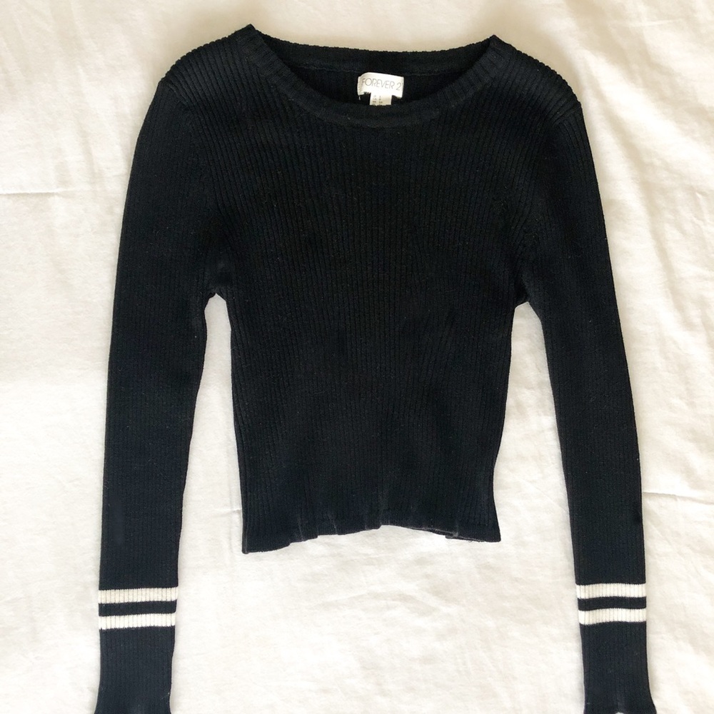 Ribbed Black Long Sleeve Sweater - Only Worn Once!